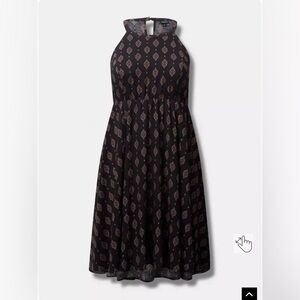 Torrid Mini Challis Halter Neck Hi-Low Dress